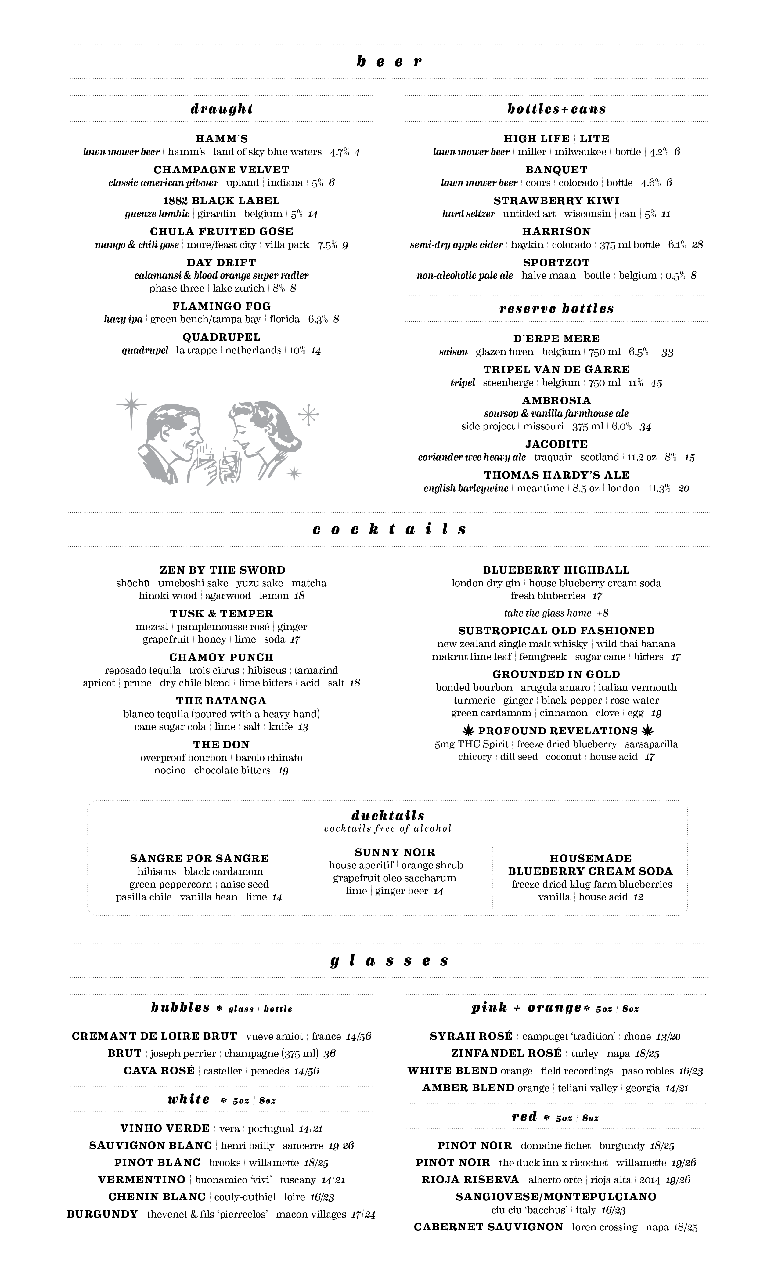 Beverages Menu